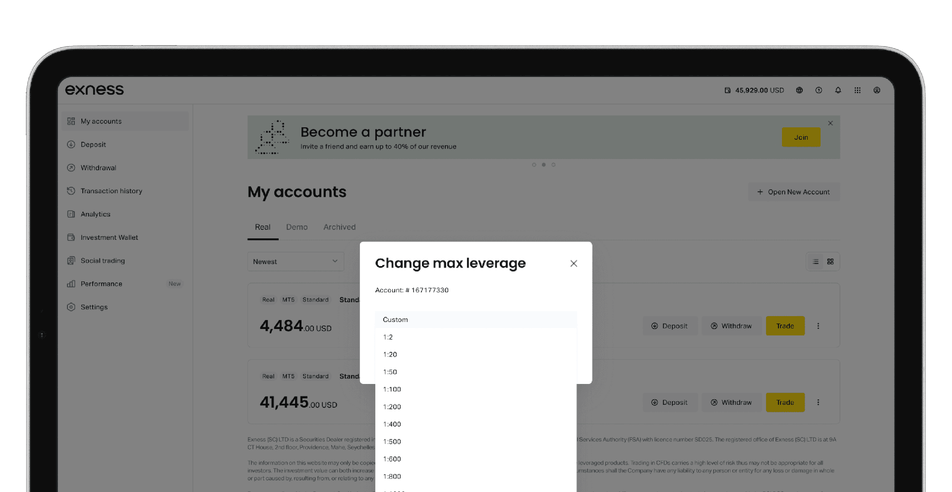 在更改您的外汇杠杆以及开始使用杠杆进行外汇交易之前,请仔细阅读注意事项。